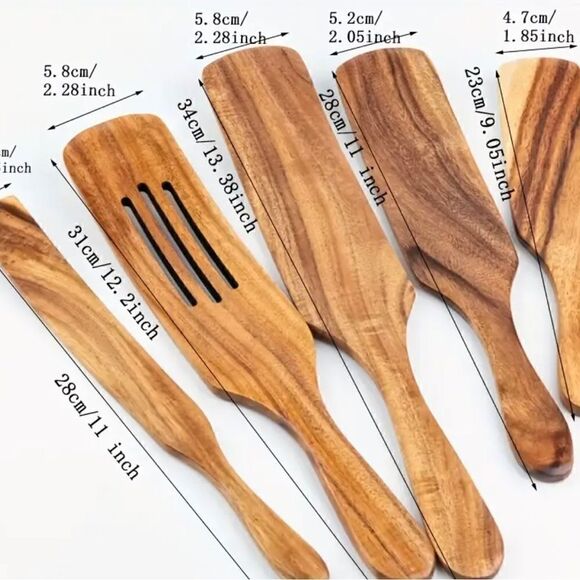 Brand new set of 5 wooden spurtles/utensils - Picture 4 of 9